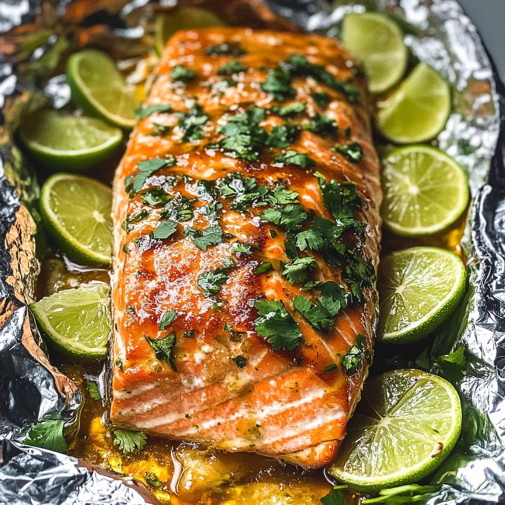 Baked Honey Cilantro Lime Salmon in Foil