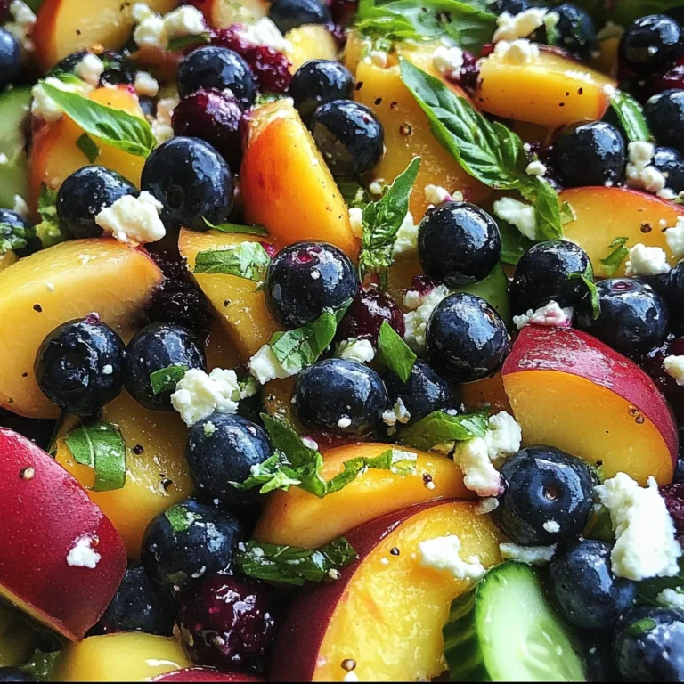 Blueberry Peach Feta Salad