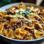 Cheesy Beef Bowtie Pasta with Garlic Butter Delights You!