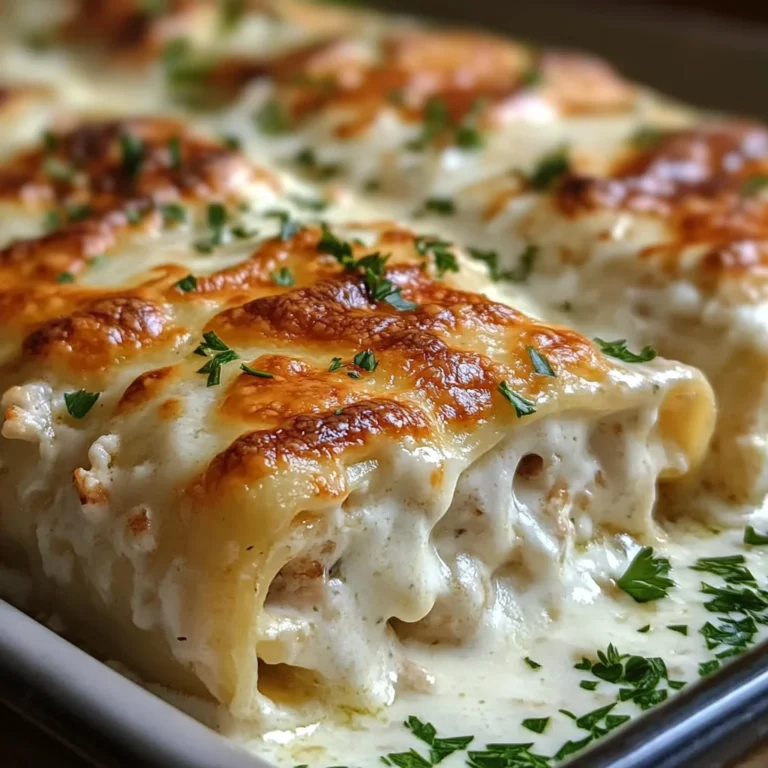 Chicken Alfredo Lasagna Rolls