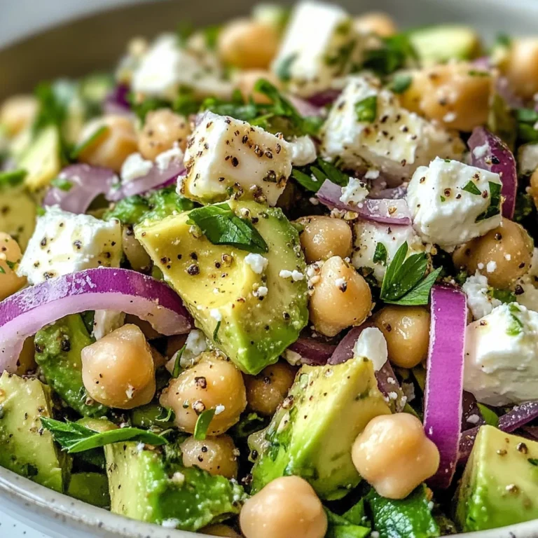 Chickpea Feta Avocado Salad