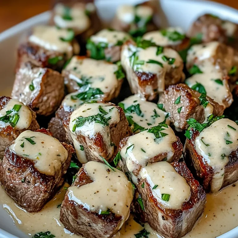 Garlic Butter Steak Bites with a Rich Parmesan Cream Sauce