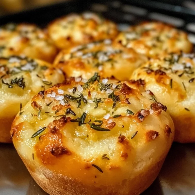 Golden Crust Garlic Rosemary Focaccia Muffins