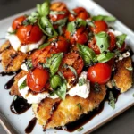 Italian Basil Chicken Cutlets with Tomato and Burrata Topping