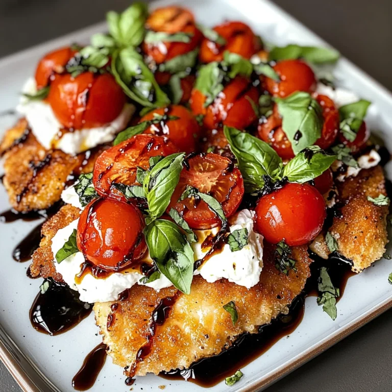 Italian Basil Chicken Cutlets with Tomato and Burrata Topping