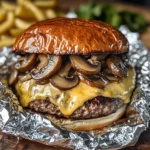 Mushroom and Swiss Burger Foil Packets