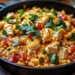 One Pot Queso Chicken and Rice : Easy Comfort Food
