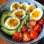 Avocado & Soft-Boiled Egg Bowl with Cherry Tomatoes & Sesame