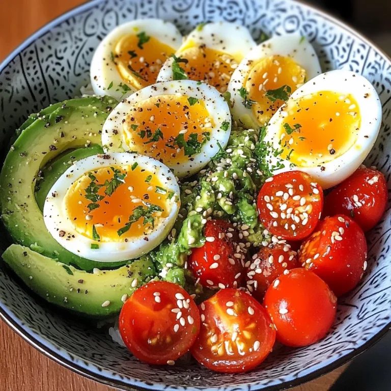 Avocado & Soft-Boiled Egg Bowl with Cherry Tomatoes & Sesame
