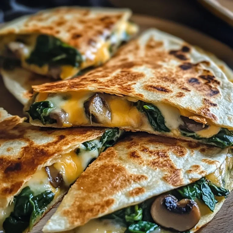 Baked Spinach Mushroom Quesadillas
