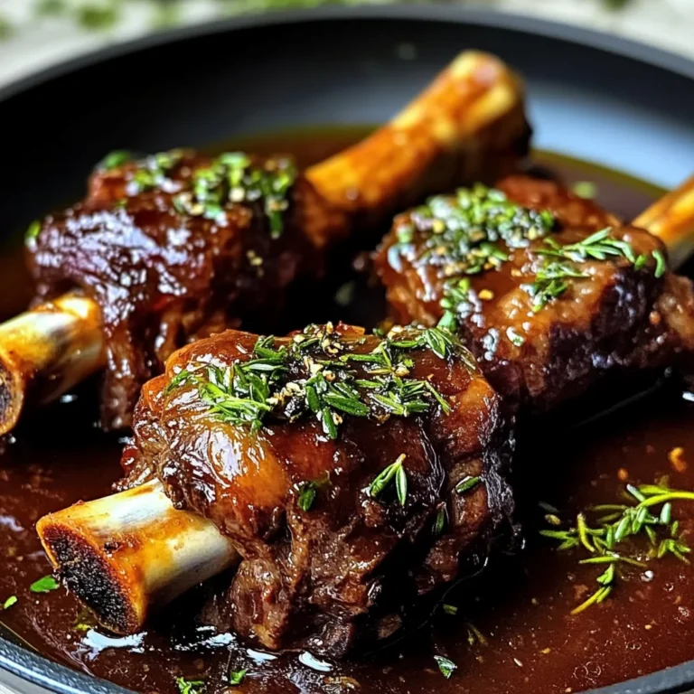 Braised Lamb Shanks in Red Wine and Herb Sauce