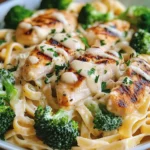 Creamy Chicken Alfredo Fettuccine with Broccoli