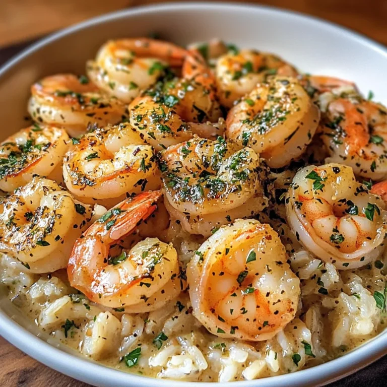 Creamy Garlic Butter Shrimp Bowl with Herb Rice