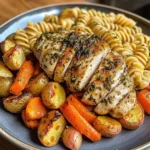 Garlic-Herb Chicken with Roasted Veggies & Creamy Rotini