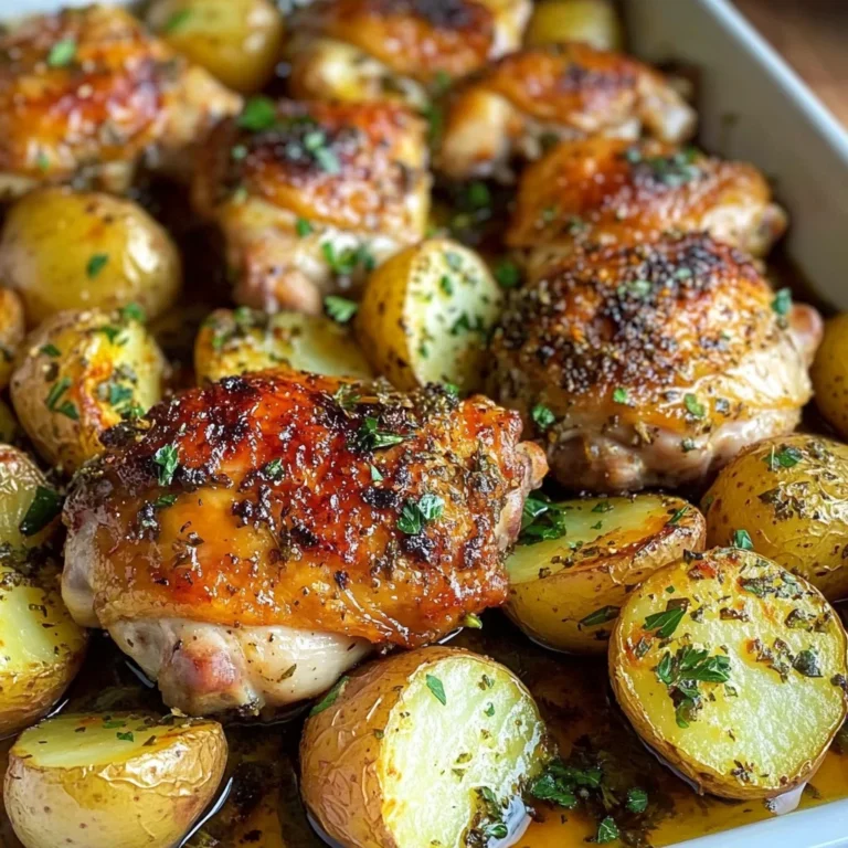 Garlic Herb Roasted Chicken Thighs with Baby Potatoes