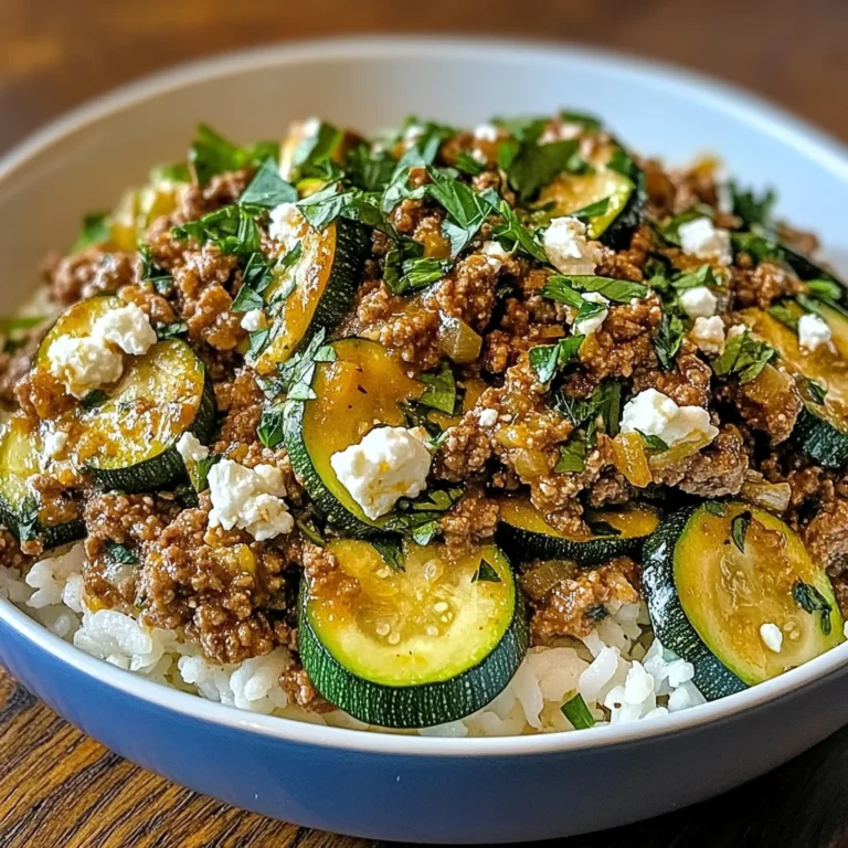 Greek-Style Beef and Zucchini Rice Bowl