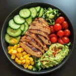 Grilled Chicken Bowl with Veggies & Guacamole