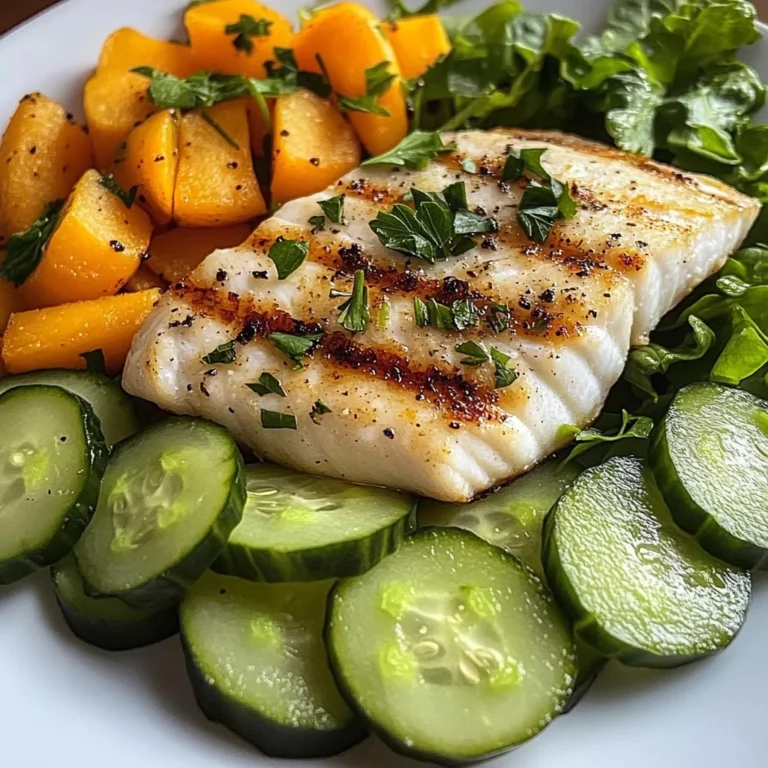 Grilled Fish Plate with Veggies & Fresh Greens