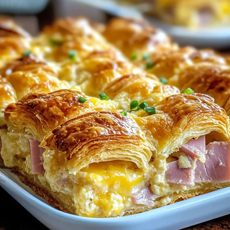 Ham and Cheese Croissant Breakfast Casserole