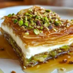 Honey Pistachio Baklava Cheesecake