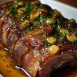 Slow-Roasted Lamb Shoulder with Garlic-Honey Mustard Glaze