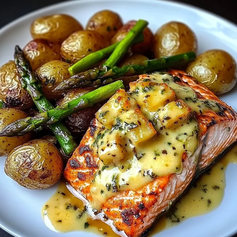 Spiced Salmon with Cheesy Asparagus & Garlic Herb Potatoes