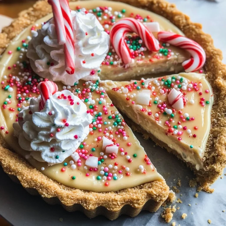 White Chocolate Candy Cane Pie