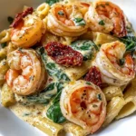 Creamy Sun-Dried Tomato Shrimp with Spinach Pasta
