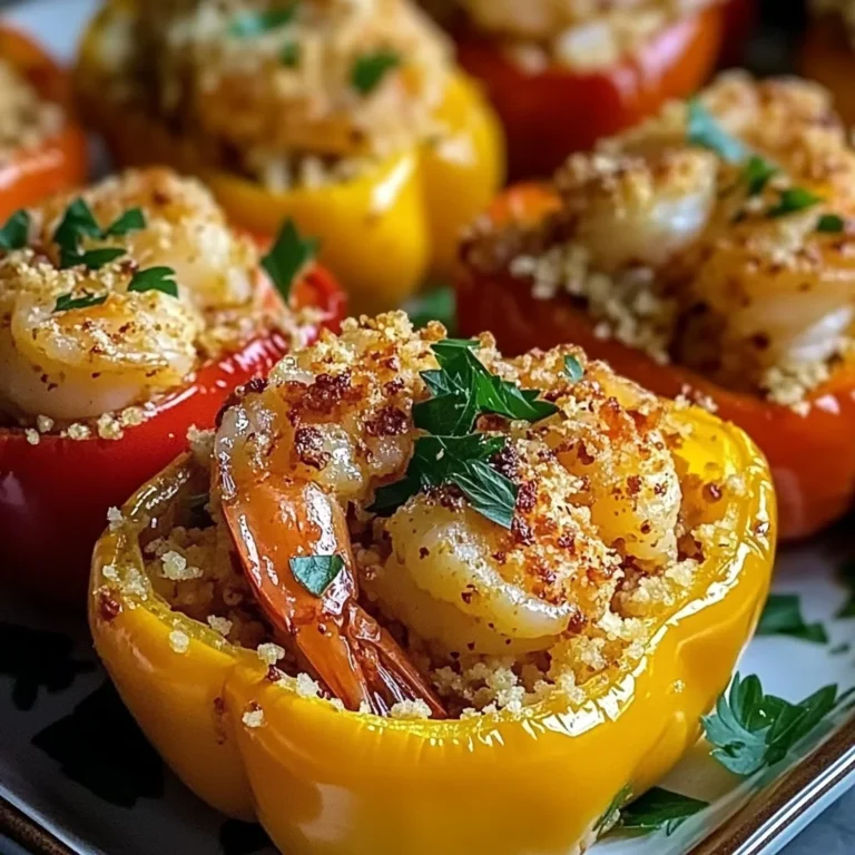 Garlic Butter Shrimp Stuffed Peppers