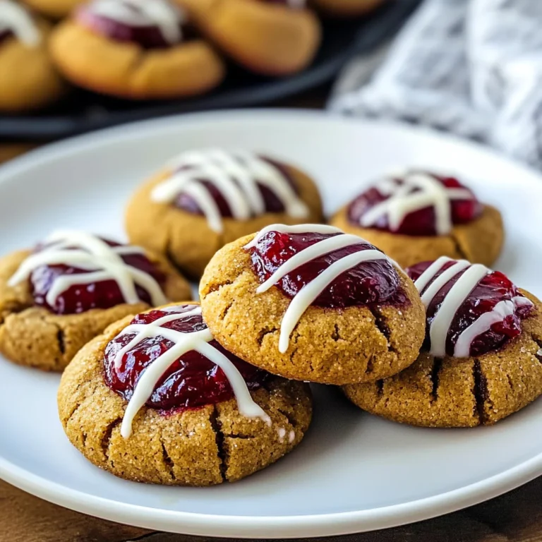 Gingerbread Thumbprint Cookies With Cranberry Sauce