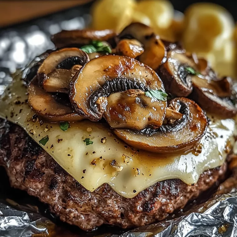 Mushroom and Swiss Burger Foil Packets
