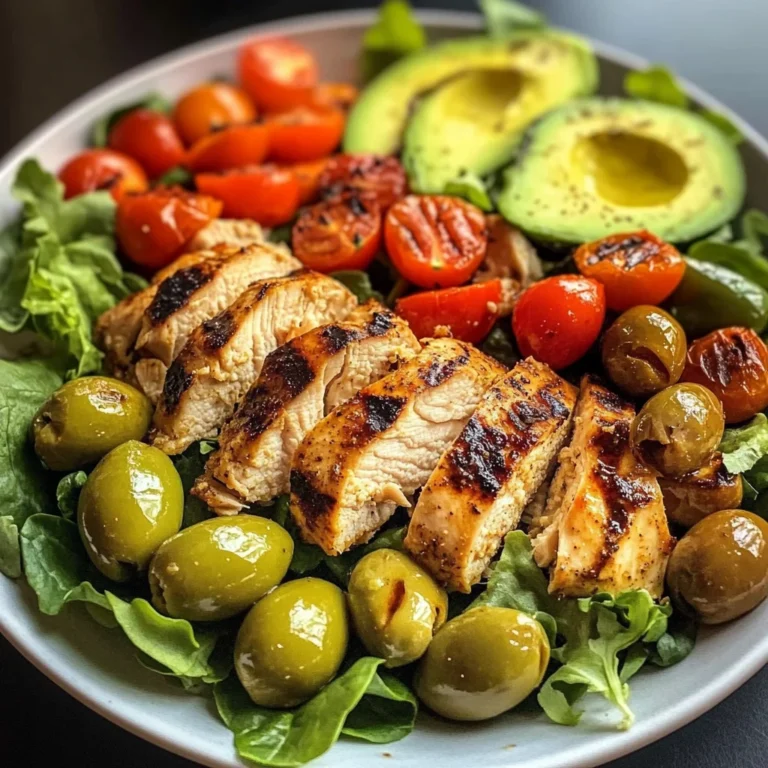 Spiced Grilled Chicken Salad with Avocado & Olives