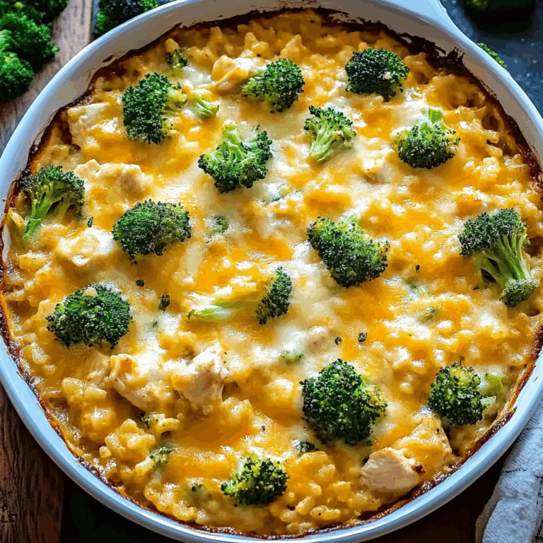 Creamy Chicken Broccoli Rice Cheese Casserole